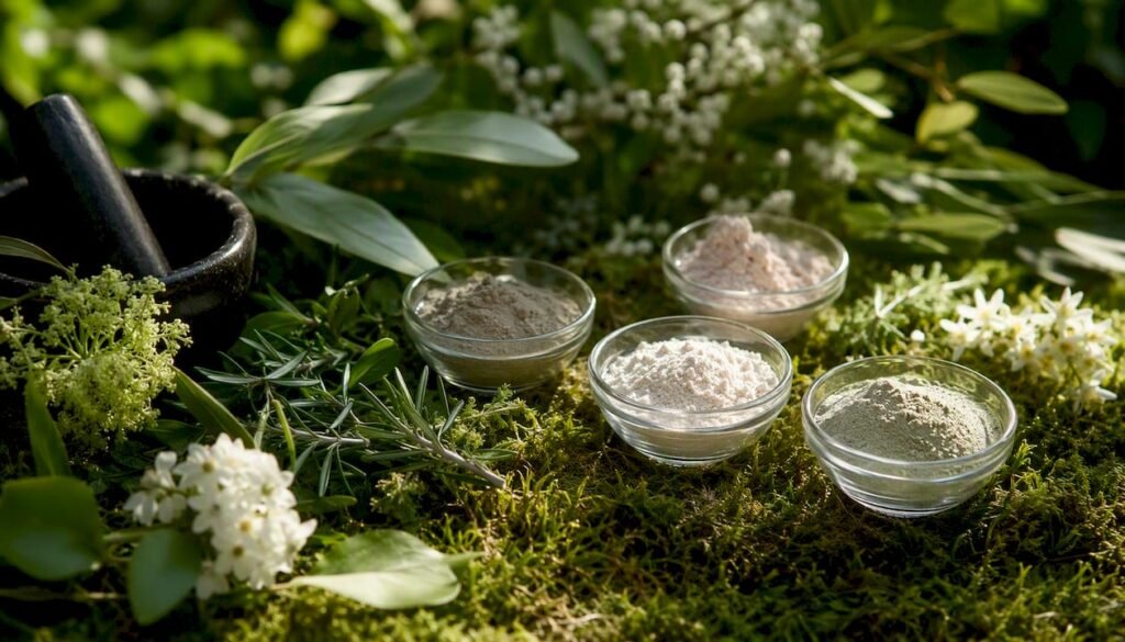 Natural minerals and botanicals for skincare
